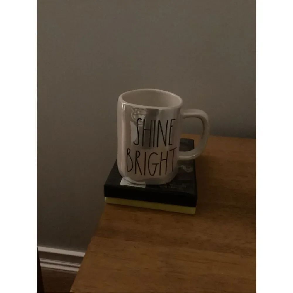 Rae Dunn Shine Bright Ceramic Mug Magenta NEW Iridescent